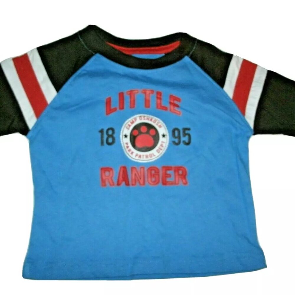 Oshkosh Boys T-Shirt Long Sleeves Blue Brown Ranger Baby 3 Months New